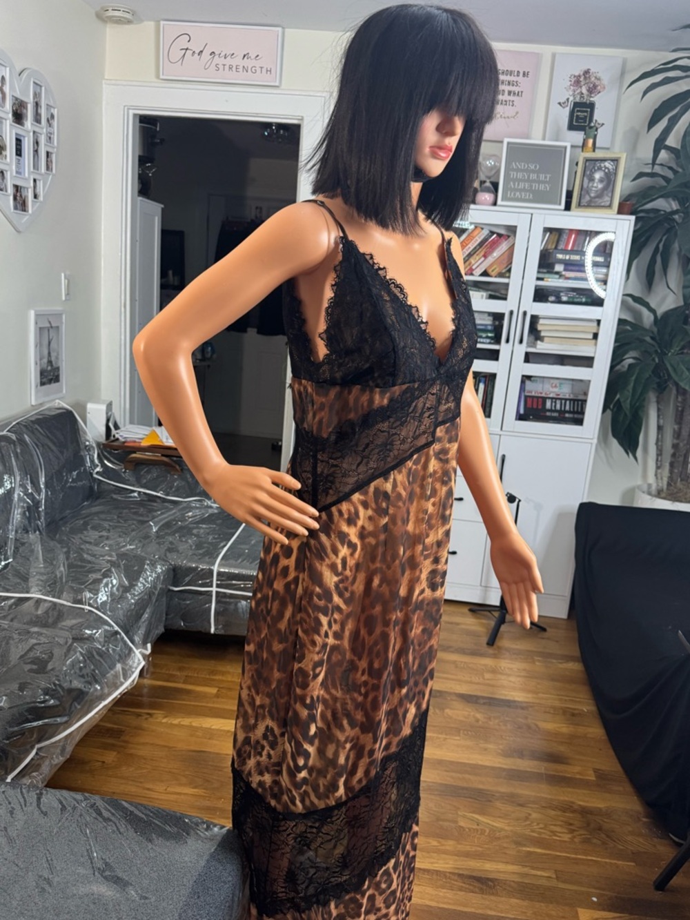 Leopard Lace Slip Maxi Dress Bodycon NWT Prom Party Gala Birthday SOLD OUT on FN - Picture 6 of 6